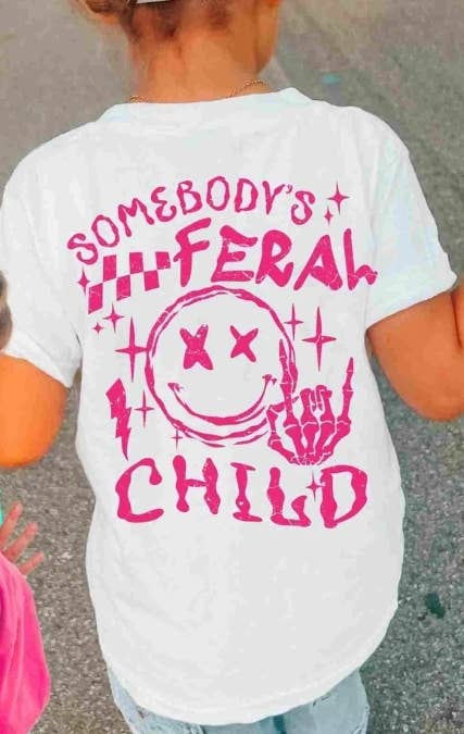 Somebody's feral child kids graphic tee