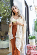 - Boho Zig Zag Pattern Kimono ✨Cream