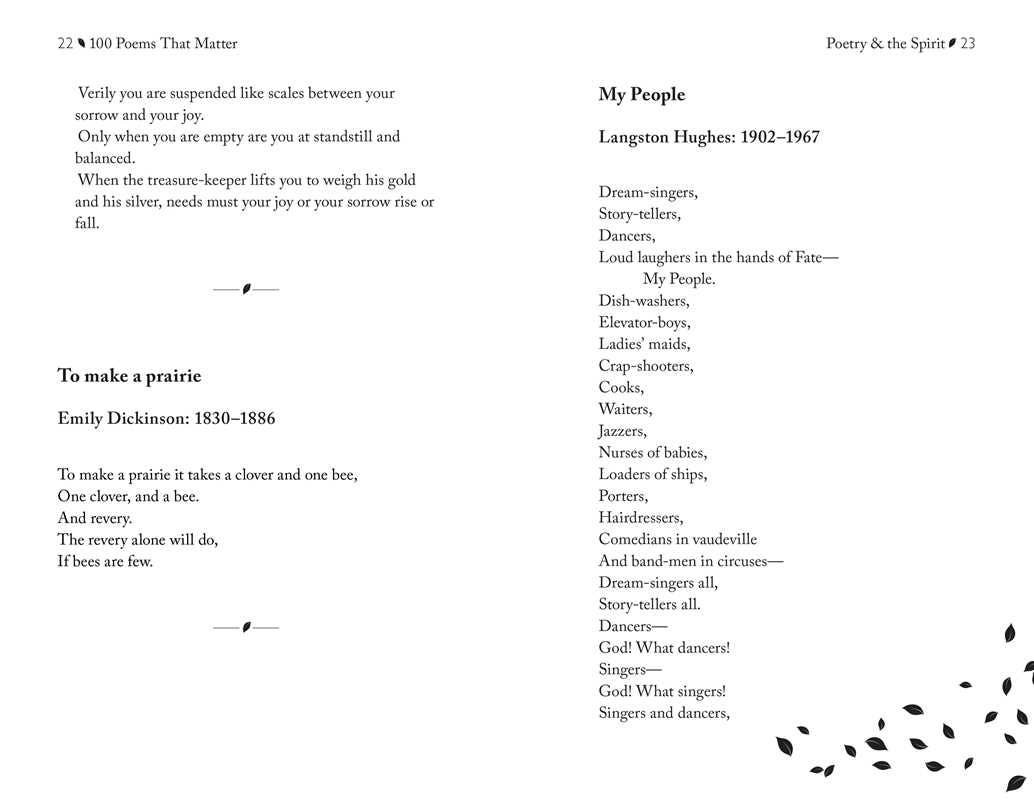 100 Poems That Matter by The Academy of American Poets: Hardcover; 208 pages / English