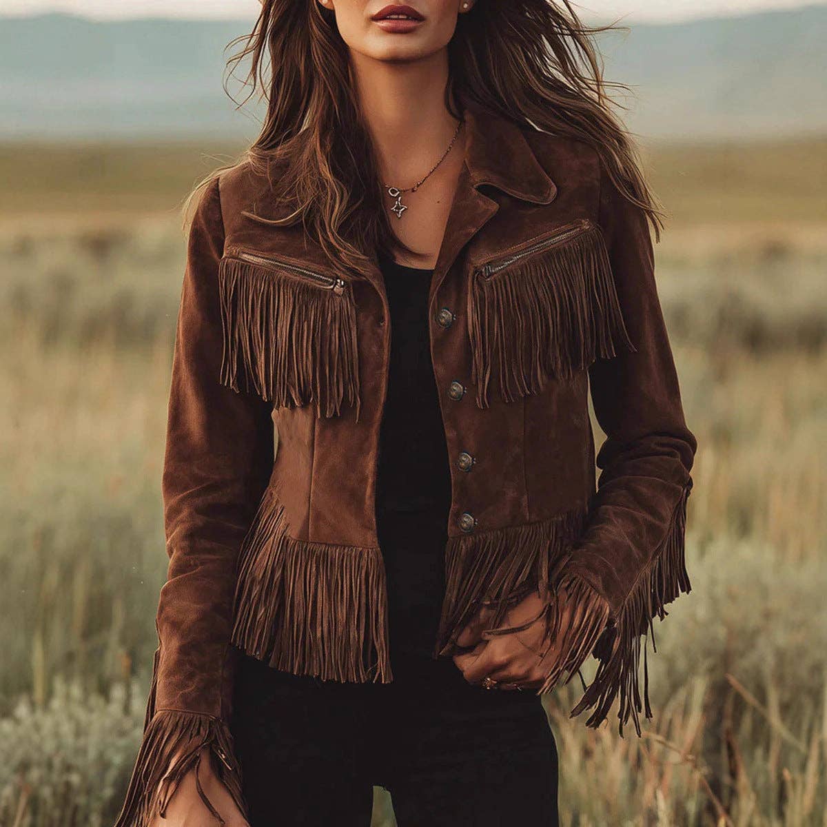 Boho Paisley V-Neck Long Sleeve JACKET