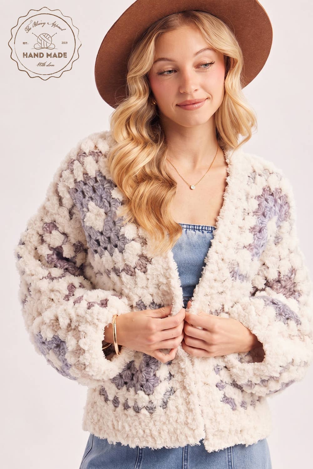 HANDCRAFTED MULTICOLOR FLUFFY CROCHET CARDIGAN