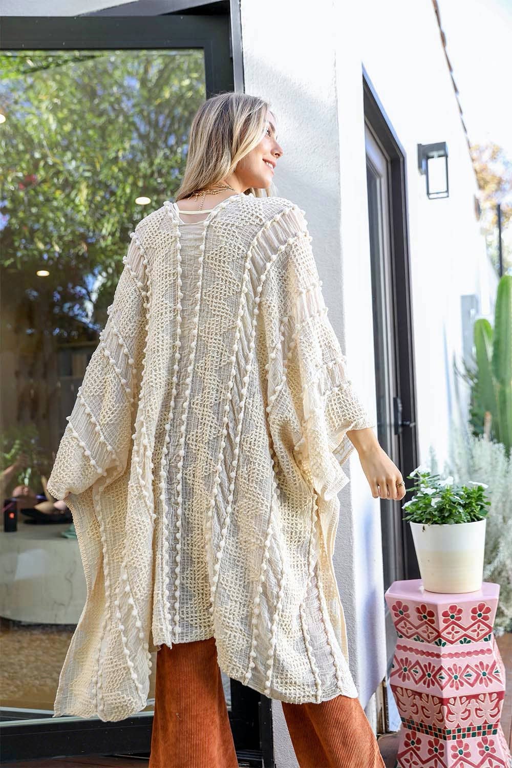 - Boho Zig Zag Pattern Kimono ✨Cream
