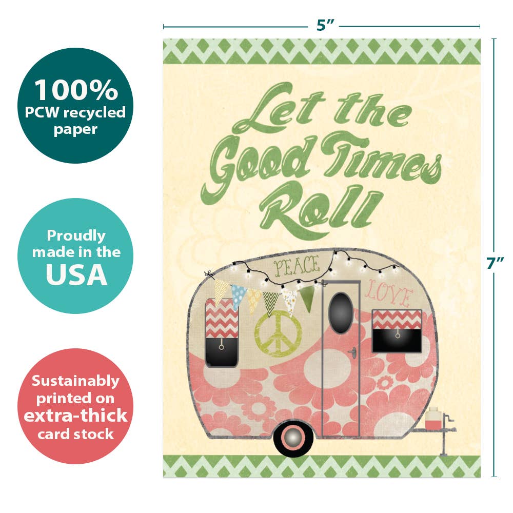 - Hippie Camper Birthday Greeting Cards |