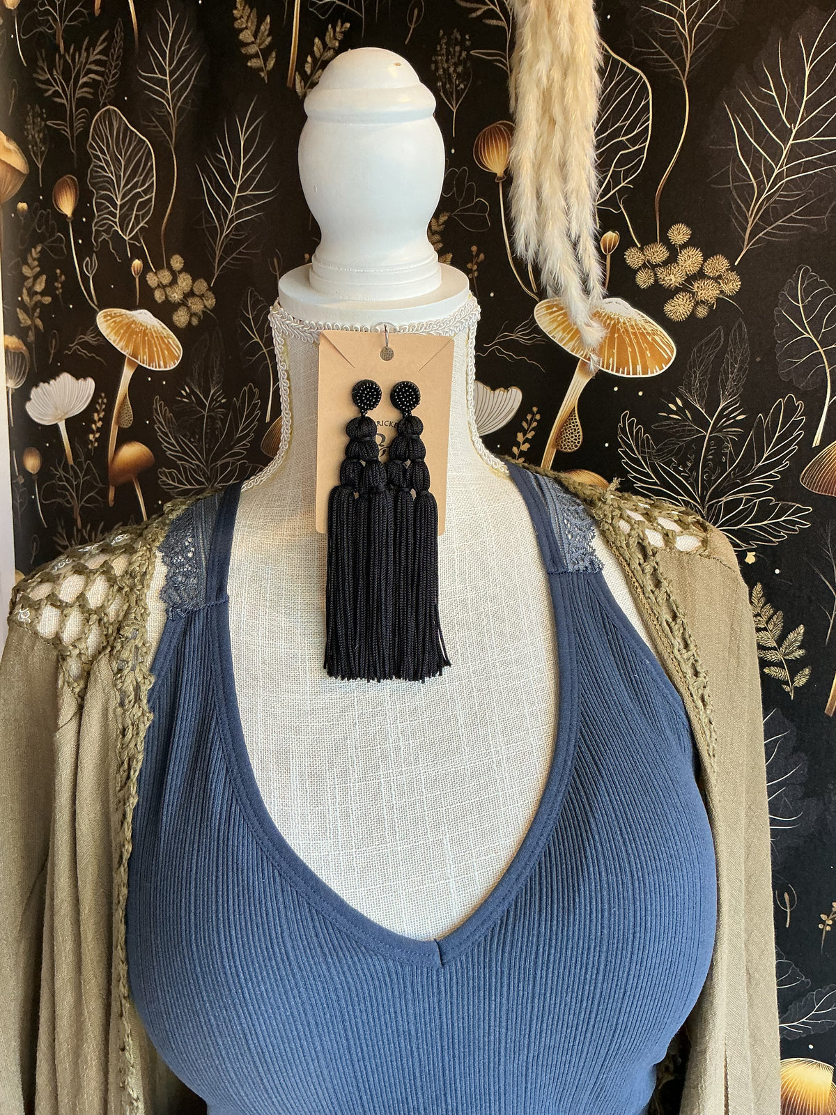 Black Fringe earrings