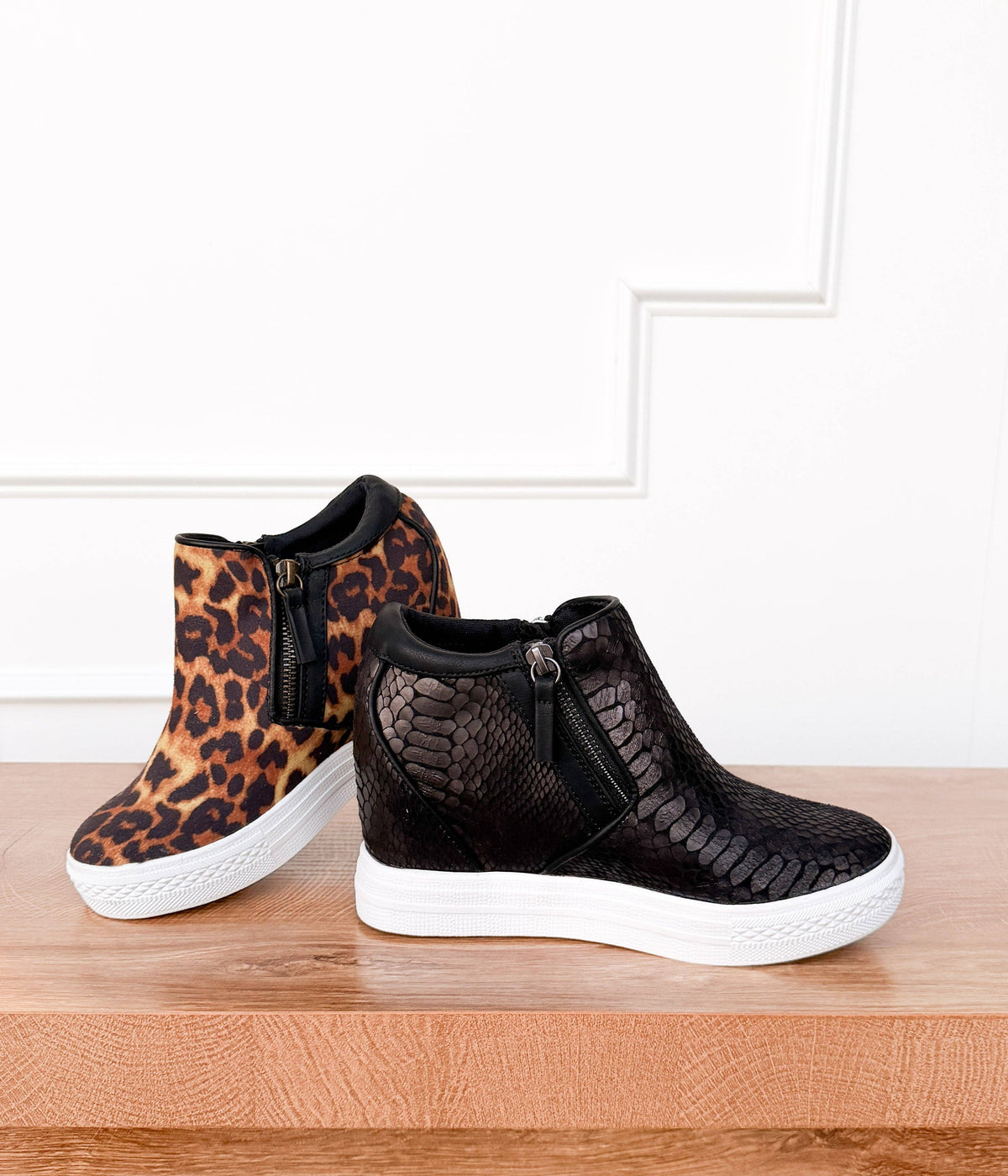 Naughty Monkey - Timmibelle Wedge Sneaker in Black: 6.5