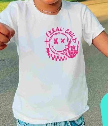 Somebody's feral child kids graphic tee