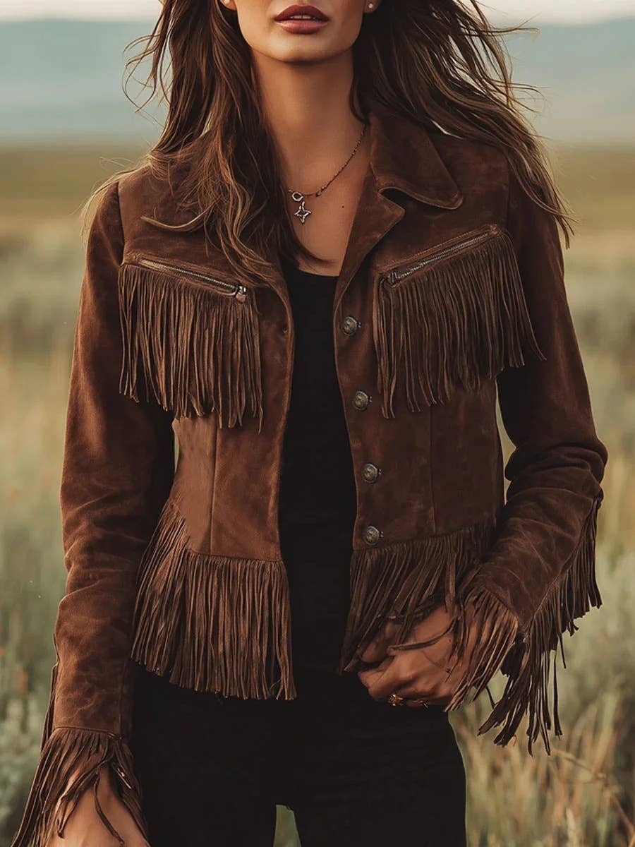 Boho Paisley V-Neck Long Sleeve JACKET