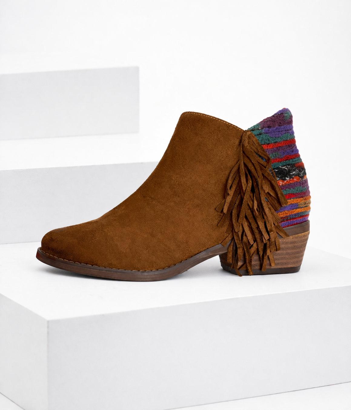 Naughty Monkey - Etty Fringe Ankle Boot in Tan: 9.0