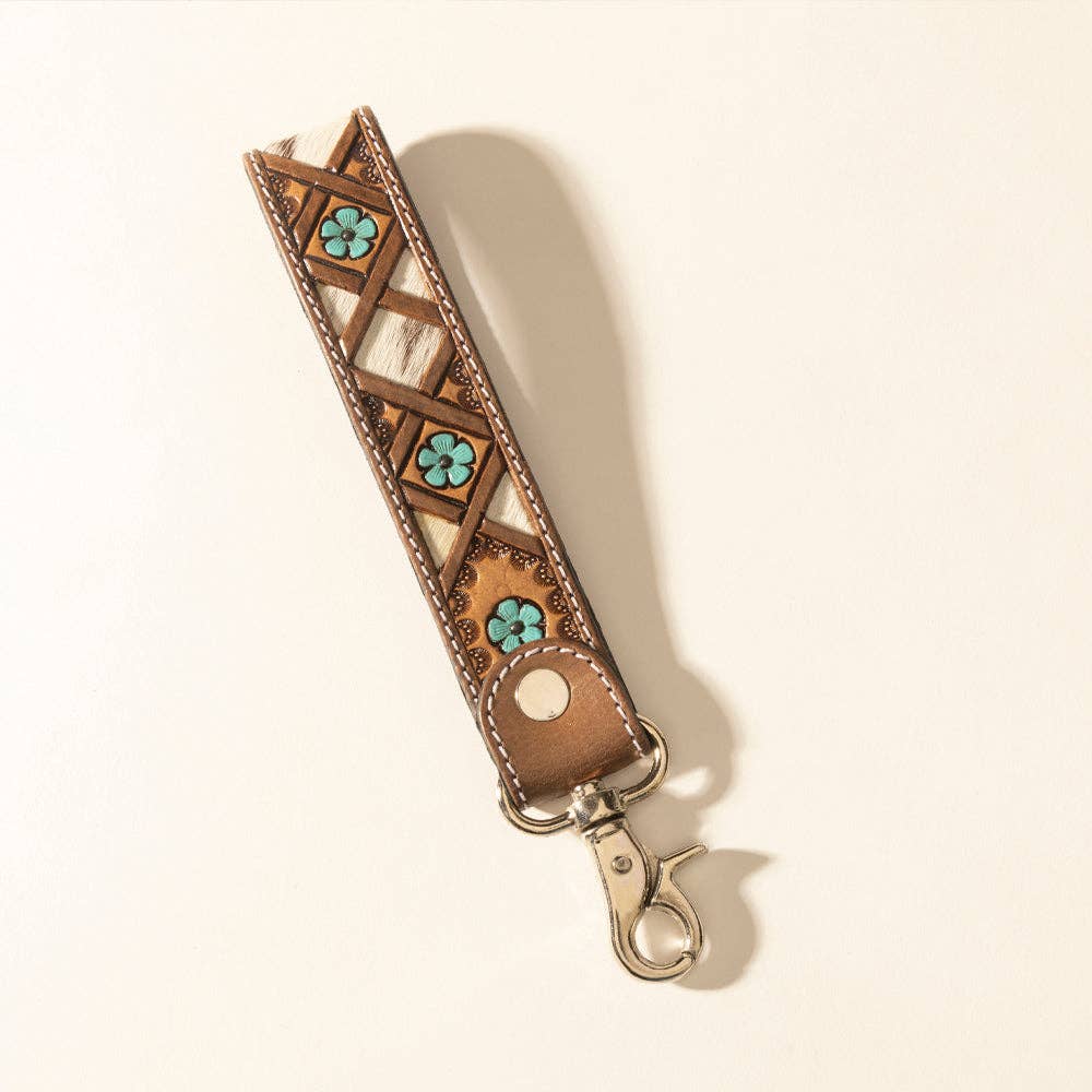 Moonflower Handtooled Leather Keyfob Variant Combo