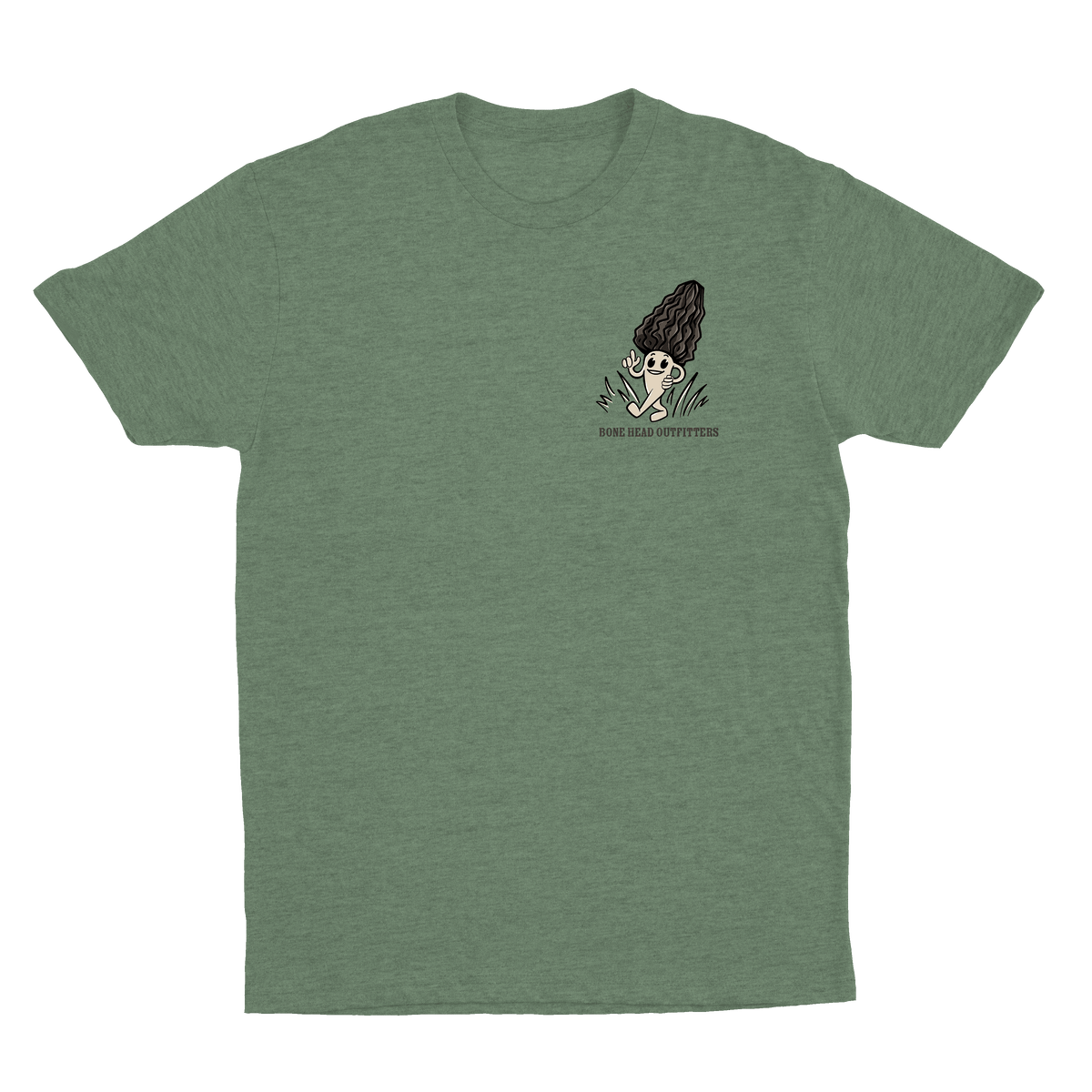 Fun Guy Mushroom Green Graphic T-Shirt