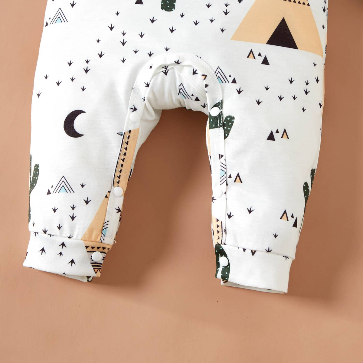 Baby Boy/Girl All Over Print Striped Long-sleeve Jumpsuit
