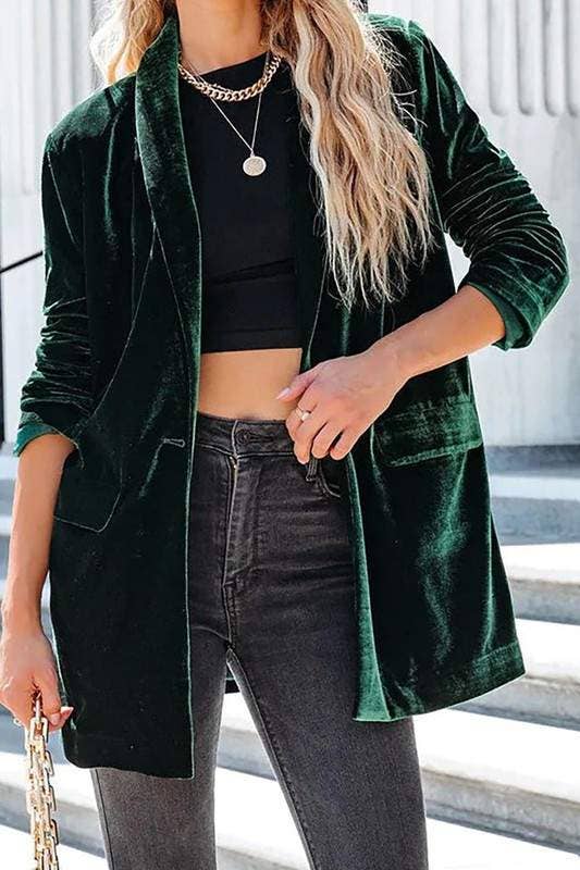 GRN Pocketed velvet blazer