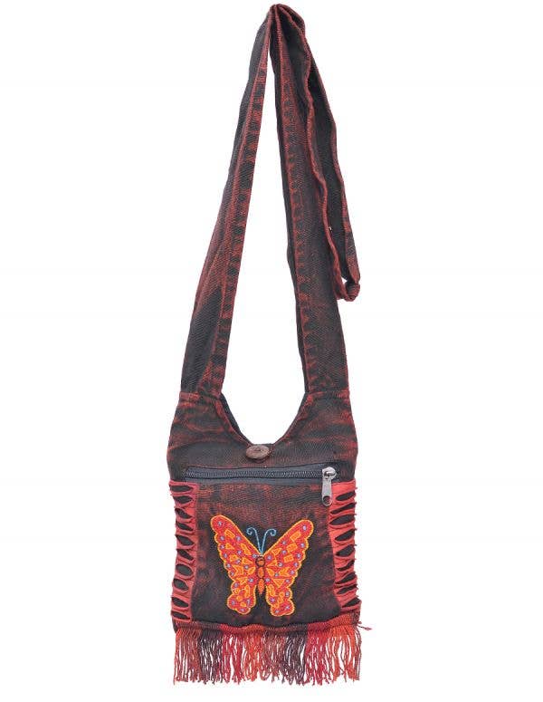 Butterfly Embroidered Hippie Boho Crossbody Mini Hobo Bag