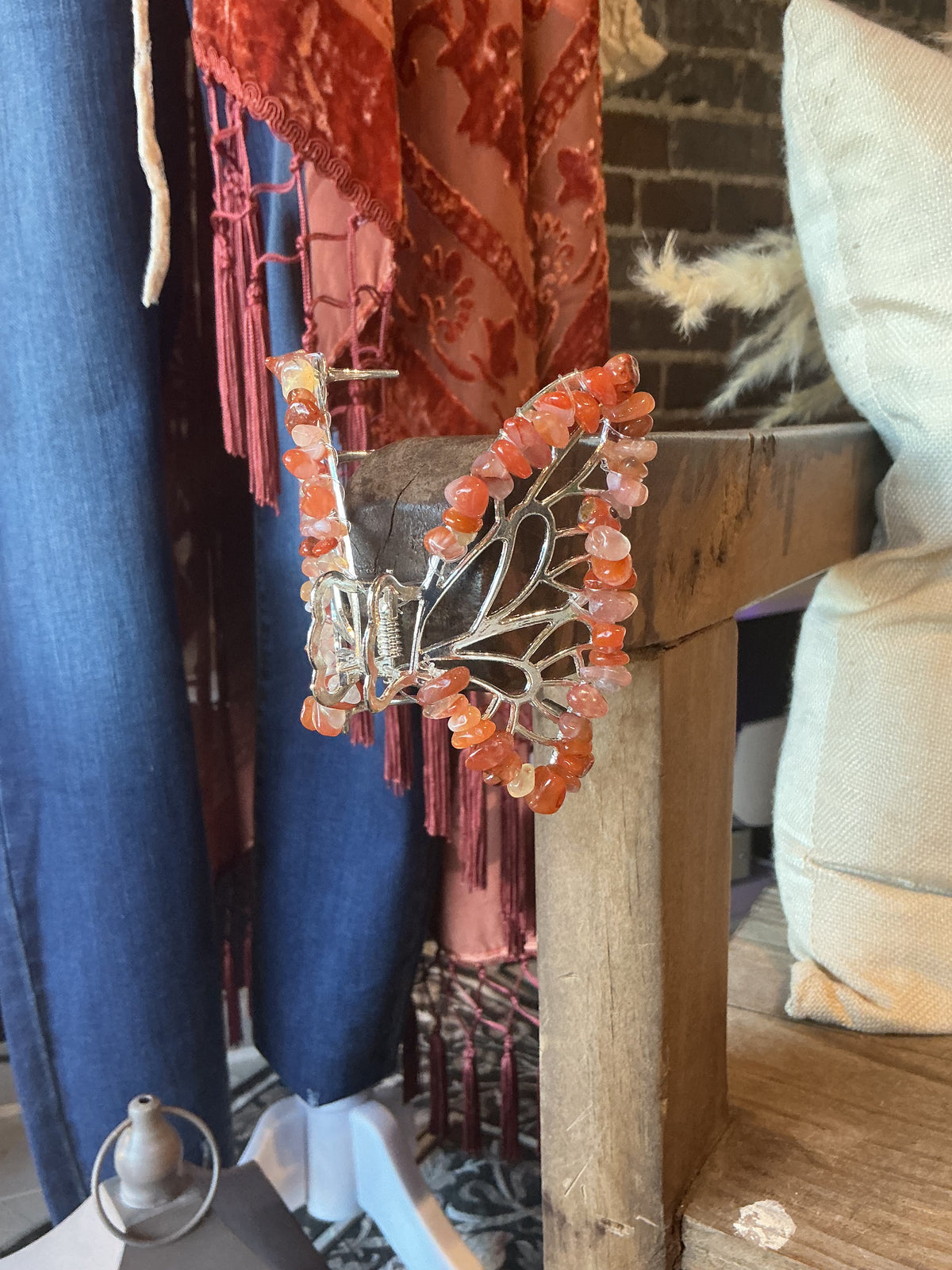 butterfly crystal hair clips