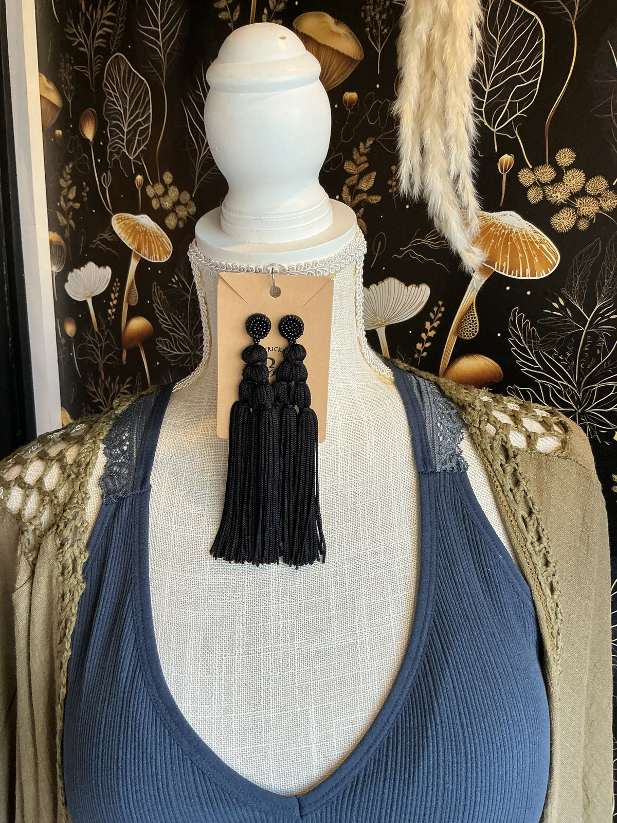 Black Fringe earrings