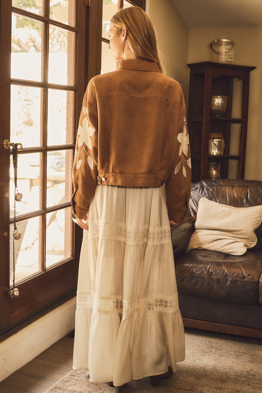 Tiered Maxi Eyelet Detailed Skirt