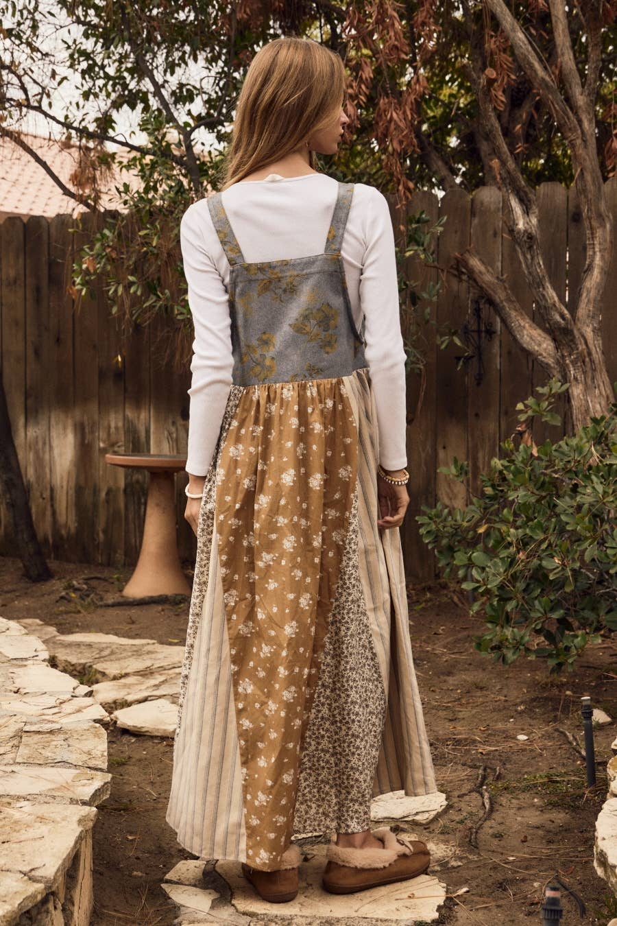 Plus Mixed Floral Print Overall Maxi Dress
