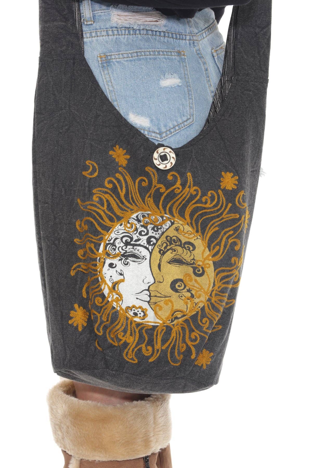 Sun Moon Crossbody hobo bag