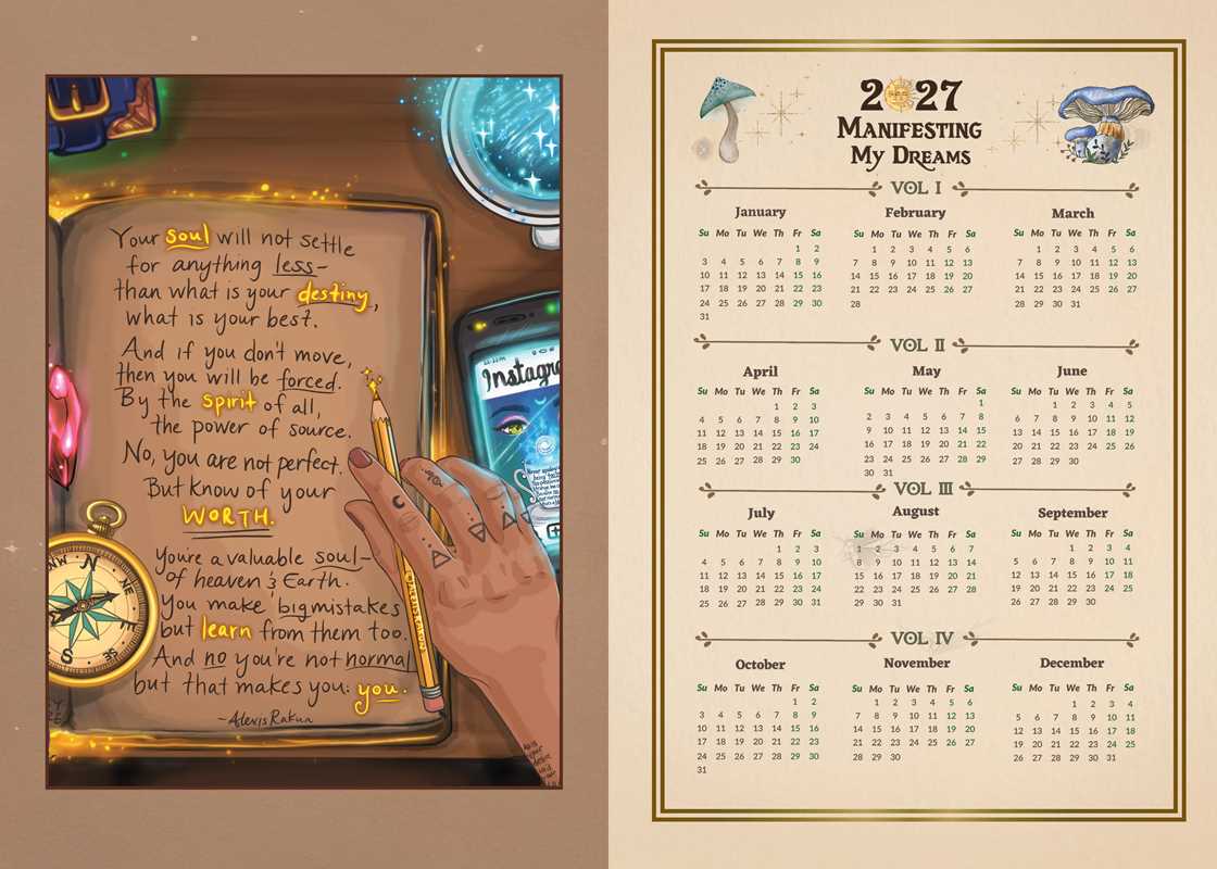2027 Manifest Your Dreams Planner Calendar by Alexis Rakun: Calendar; 192 pages / English