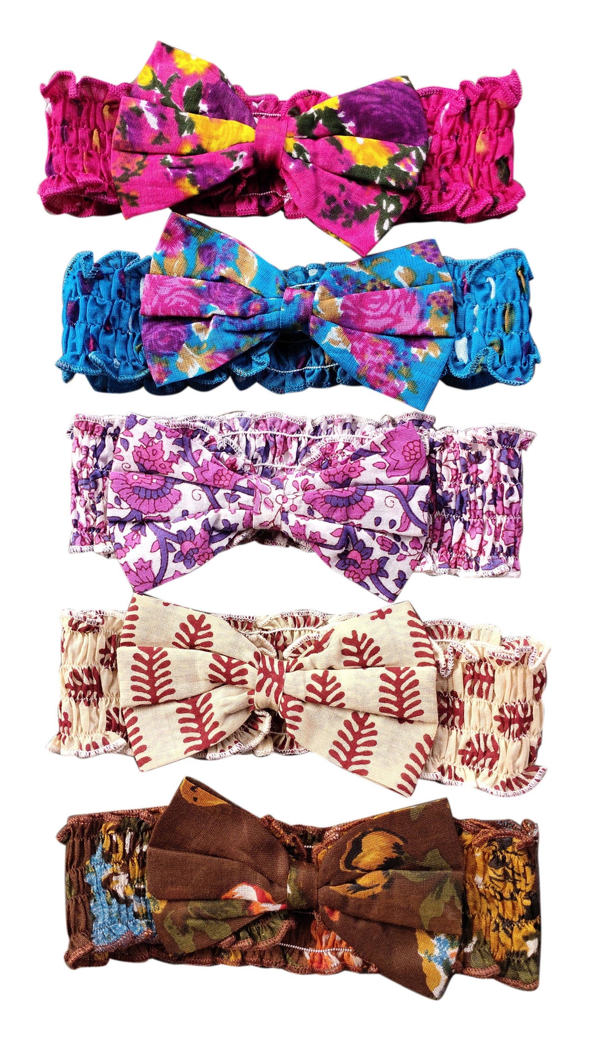 Set of 5  Printed Bow Headbands