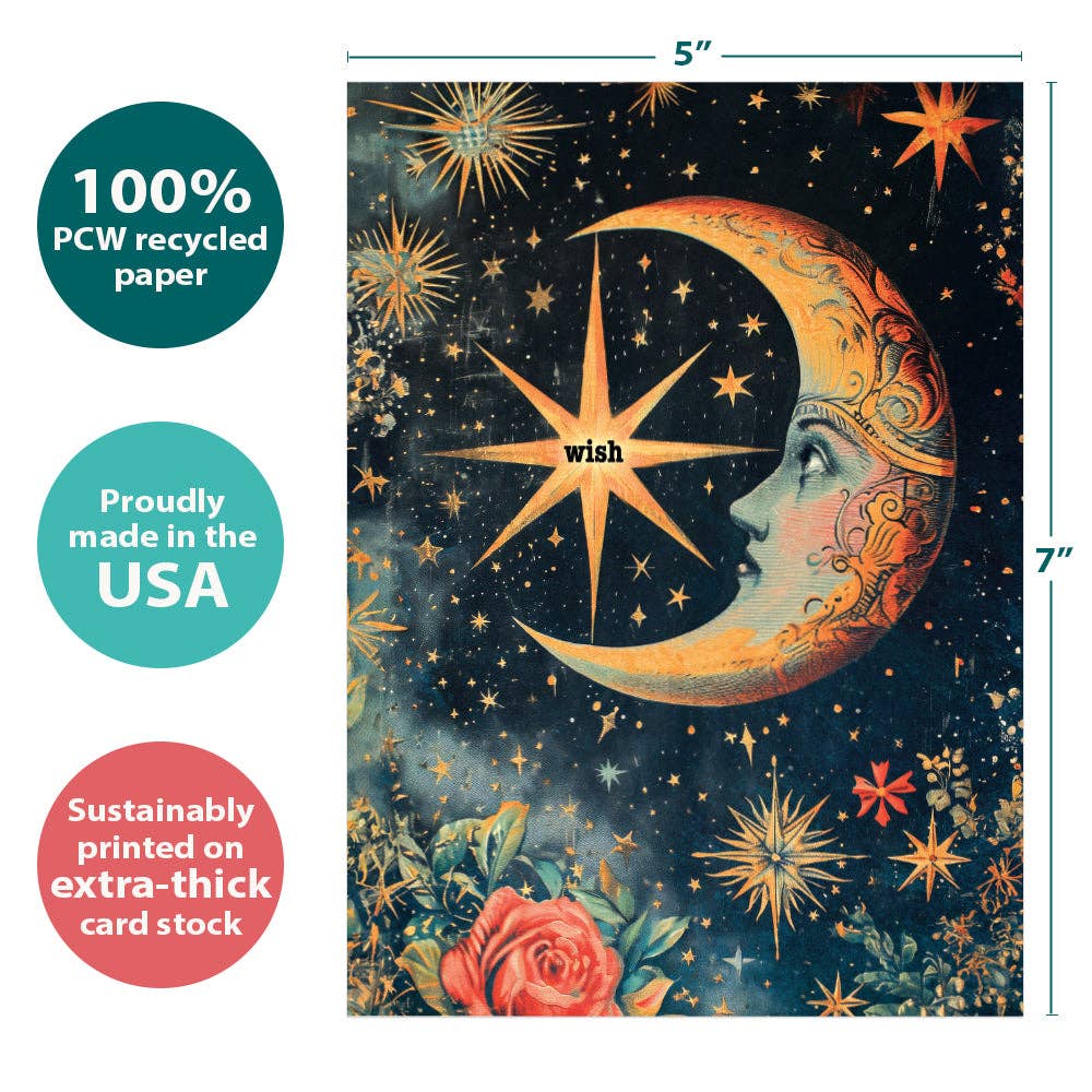 - Crescent Moon Wish | Birthday Cards |