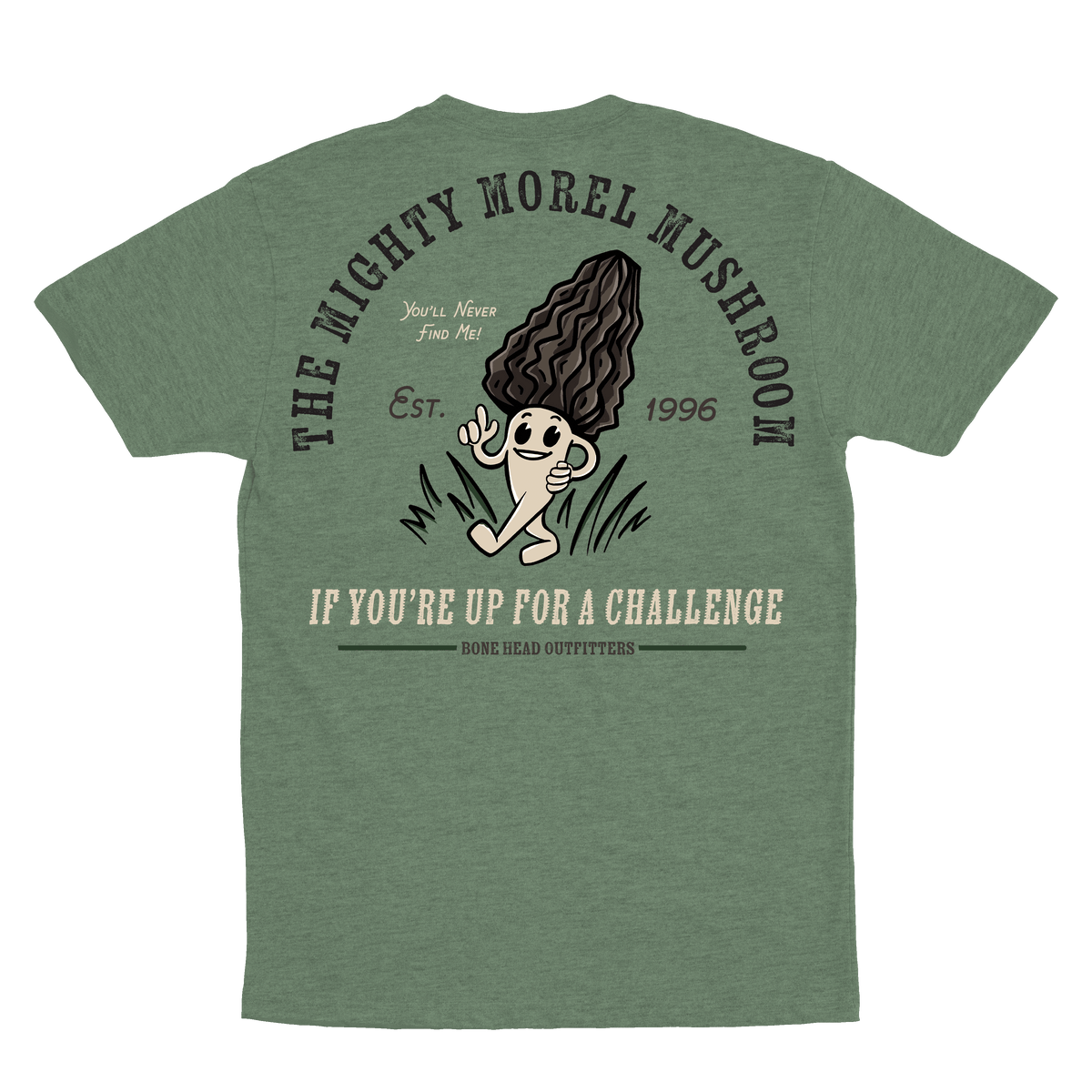 Fun Guy Mushroom Green Graphic T-Shirt